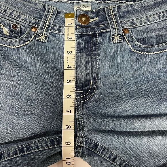 Jordache Jeans Cropped Straight Blue Denim 5 Pocket Zip Button Closure Size 8 - Picture 8 of 14